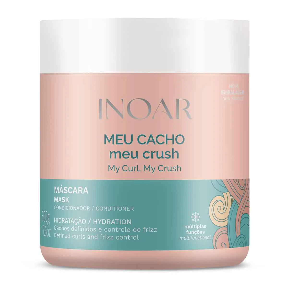 Máscara Capilar Cabelo Cacheado Inoar Meu Cacho Meu Crush 500g