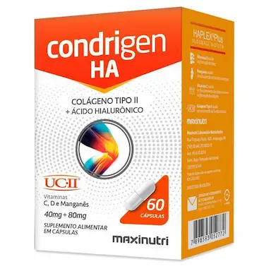 Condrigen HA Colágeno Tipo II + Ácido Hialurônico 60 Cápsulas Maxinutri